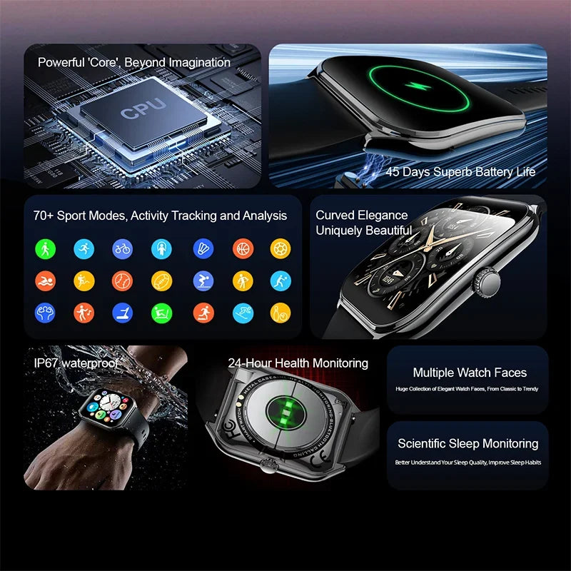 Ultra-Thin AMOLED Smart Watch – 1.96" HD Display & Bluetooth Calling