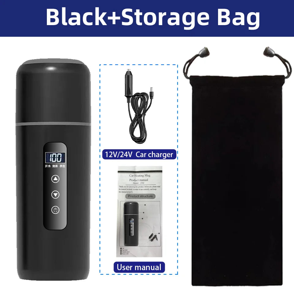 Electric Kettle 12V24V Portable Car Heating Cup 500ml