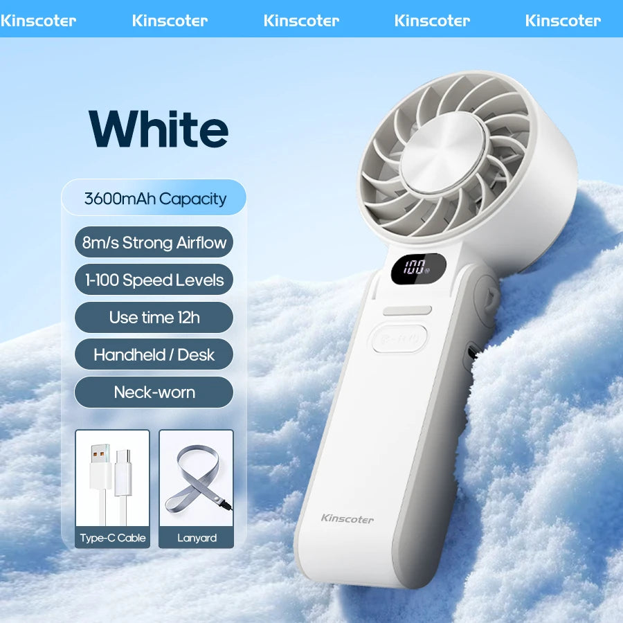 High-Speed Rechargeable Handheld Cooling Fan