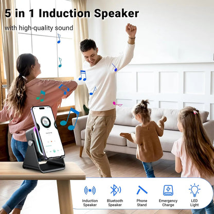 5-in-1 Universal Wireless Bluetooth Speaker Phone Stand with RGB Light
