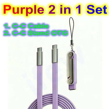240W Fast Charging Cable with Foldable Stand