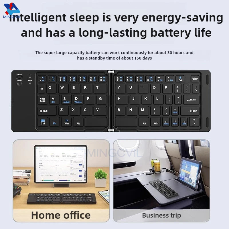 Foldable Bluetooth Keyboard for iOS, Android & Windows