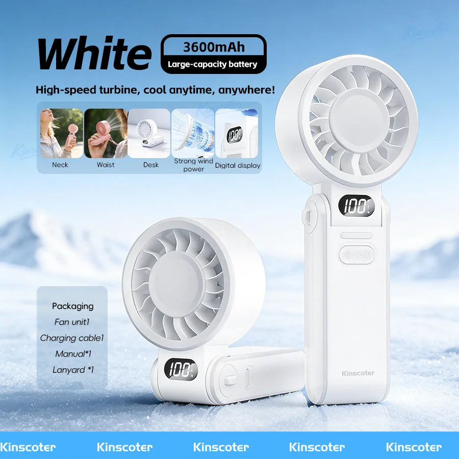High-Speed Rechargeable Handheld Cooling Fan