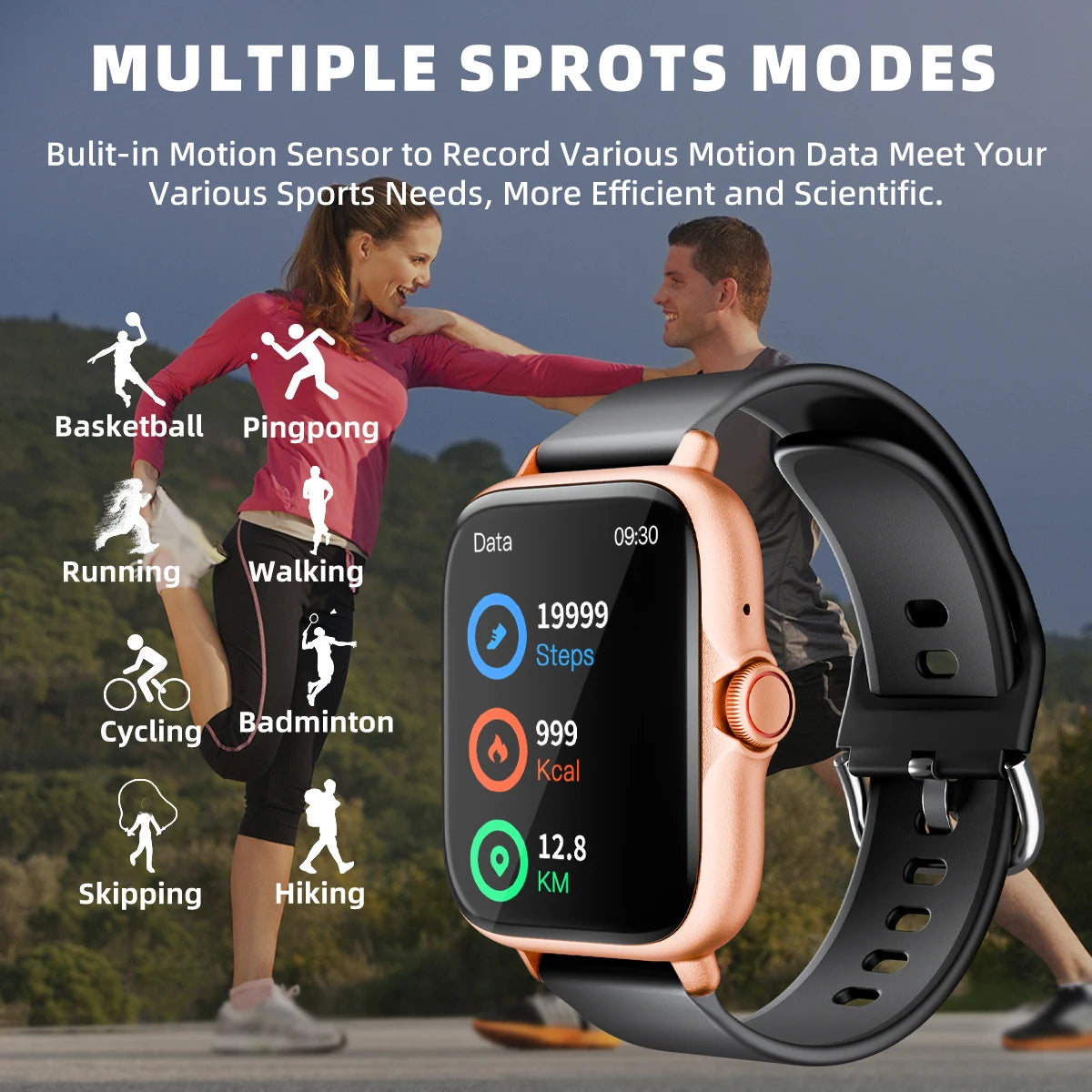 1.83" Waterproof Smart Watch – Calls, Sleep & Sports Tracker