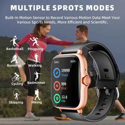 1.83" Waterproof Smart Watch – Calls, Sleep & Sports Tracker
