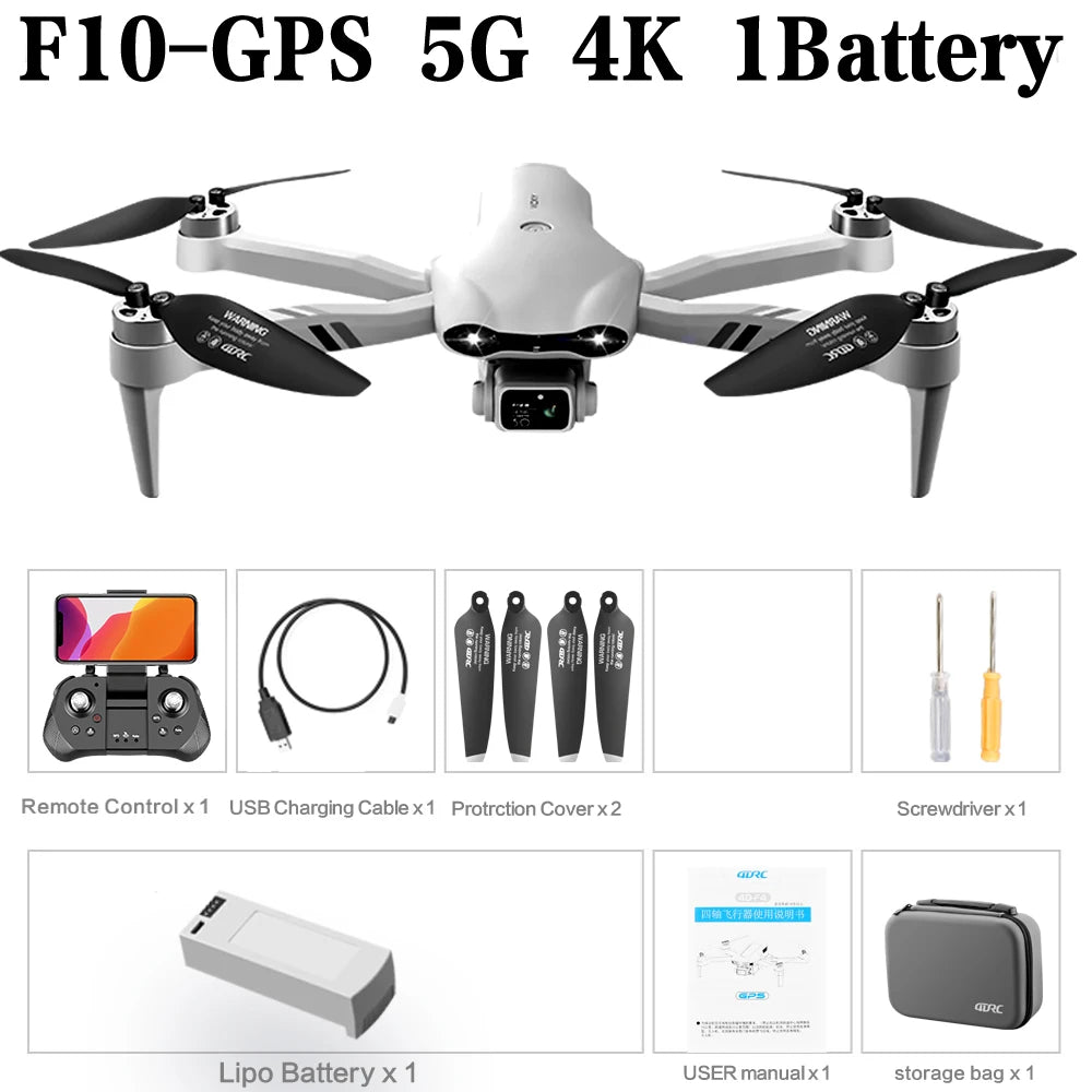 4DRC F10 GPS 6K HD Foldable RC Drone with 2KM Range