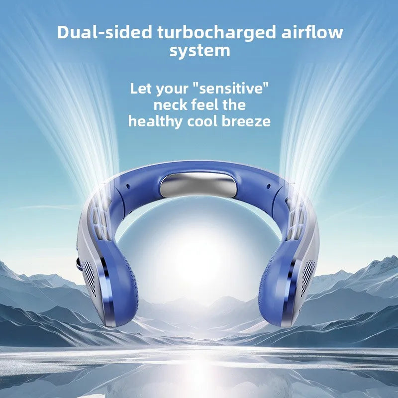 Bladeless Neck Fan – Rechargeable Portable Air Cooler with LED Display