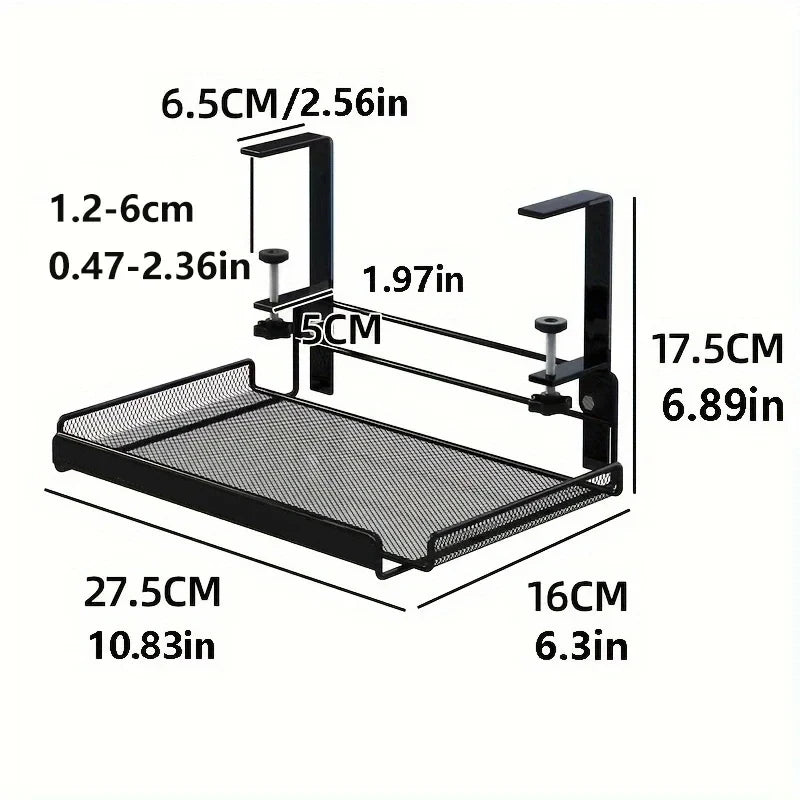 Under Desk Cable Management Tray – No Drill Steel