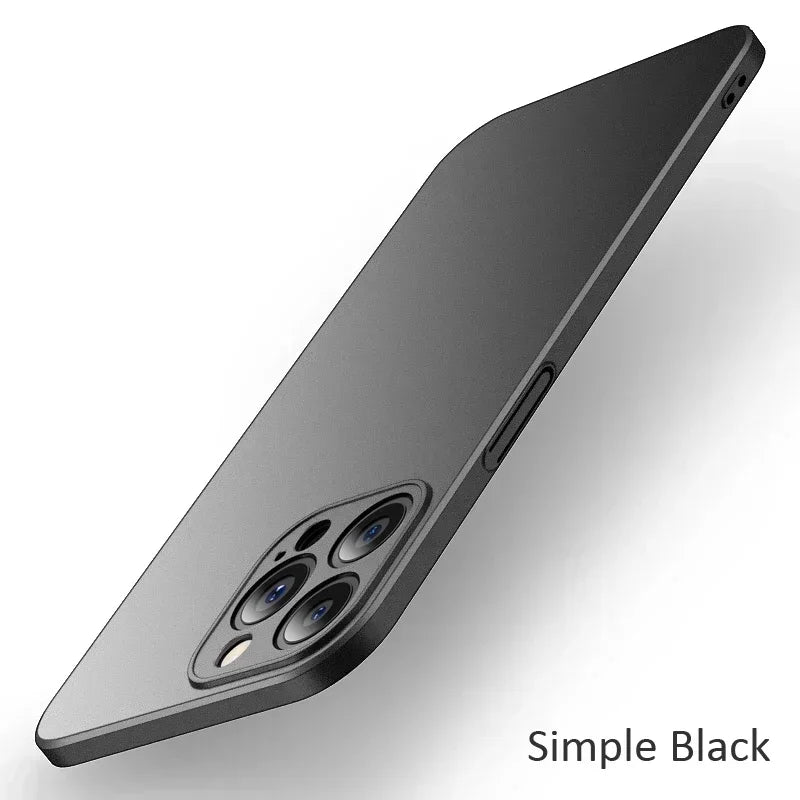 iPhone 17/16/15/14 Pro Max Slim Matte Shockproof Case Cover