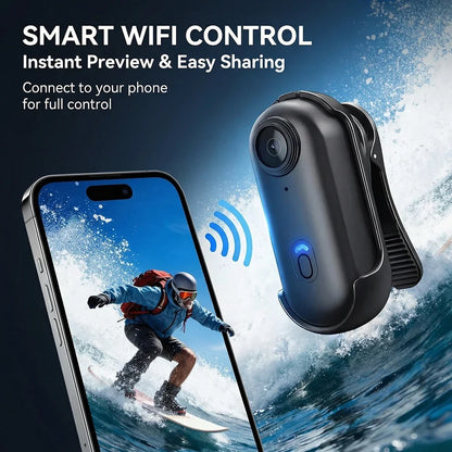 4K HD Mini WiFi Action Camera for Motorcycle, Bike & Body POV Recording