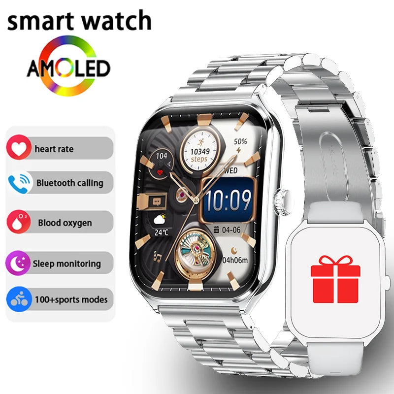 Ultra-Thin AMOLED Smart Watch – 1.96" HD Display & Bluetooth Calling