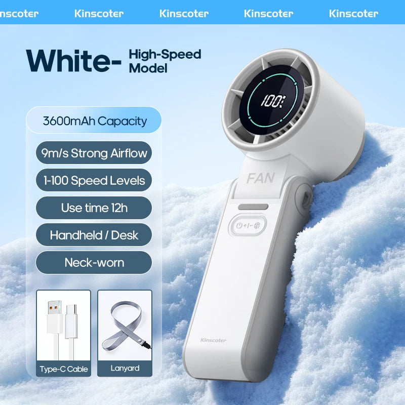 High-Speed Rechargeable Handheld Cooling Fan