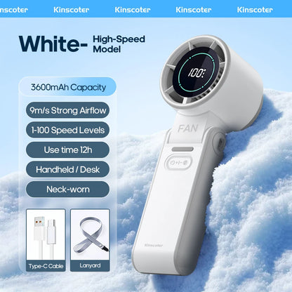 High-Speed Rechargeable Handheld Cooling Fan