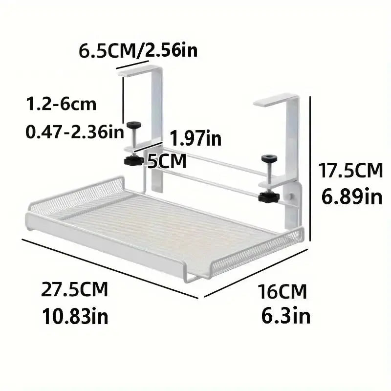 Under Desk Cable Management Tray – No Drill Steel