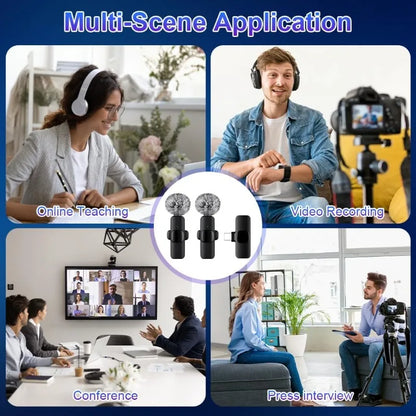 Wireless Lavalier Microphone for iPhone & Android with Noise Cancellation