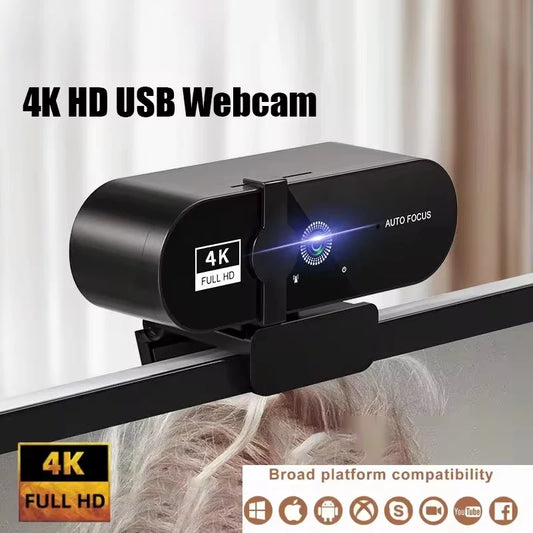 4K USB Webcam with Auto Focus & Mic