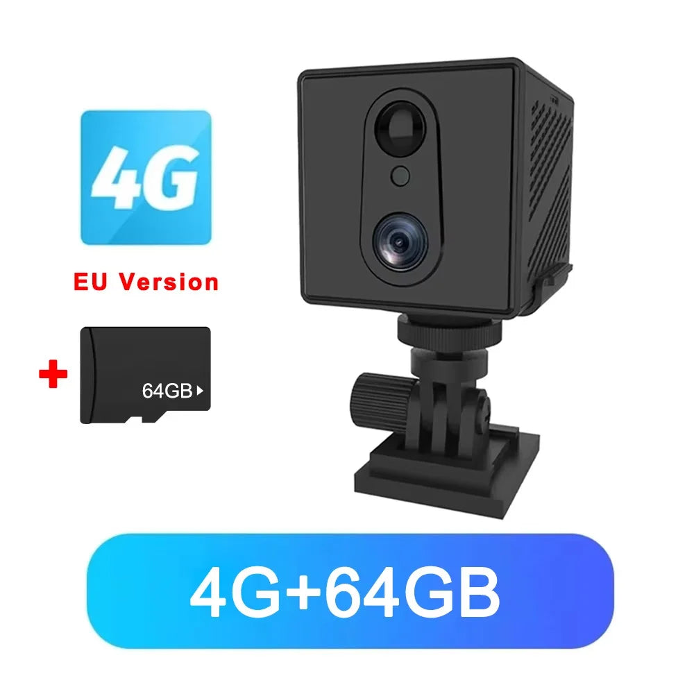 5MP 4G SIM Mini Camera with Night Vision & 3000mAh Battery