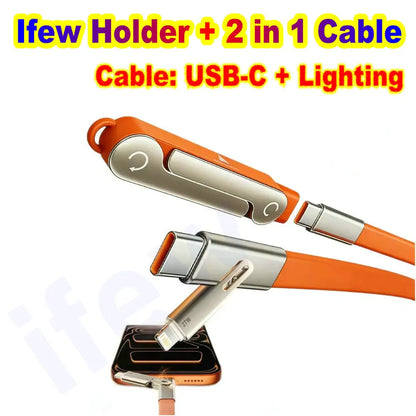 240W Fast Charging Cable with Foldable Stand