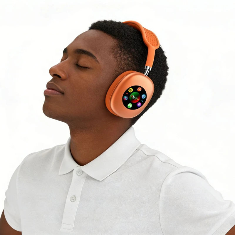 Wireless Headphones with LCD Touch Screen & HiFi Stereo Sound