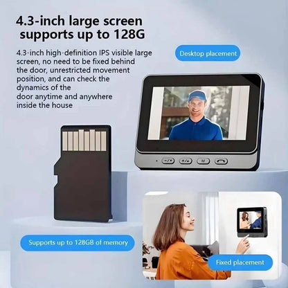 Smart WiFi Video Doorbell with 4.3" HD Screen & Night Vision
