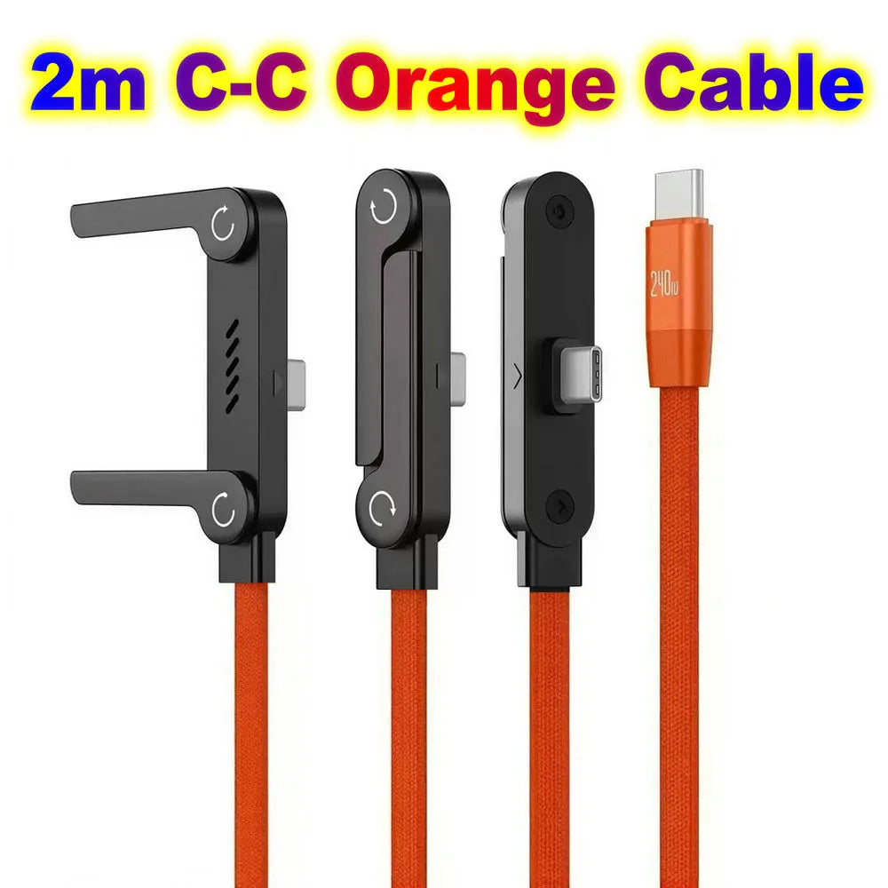 240W Fast Charging Cable with Foldable Stand