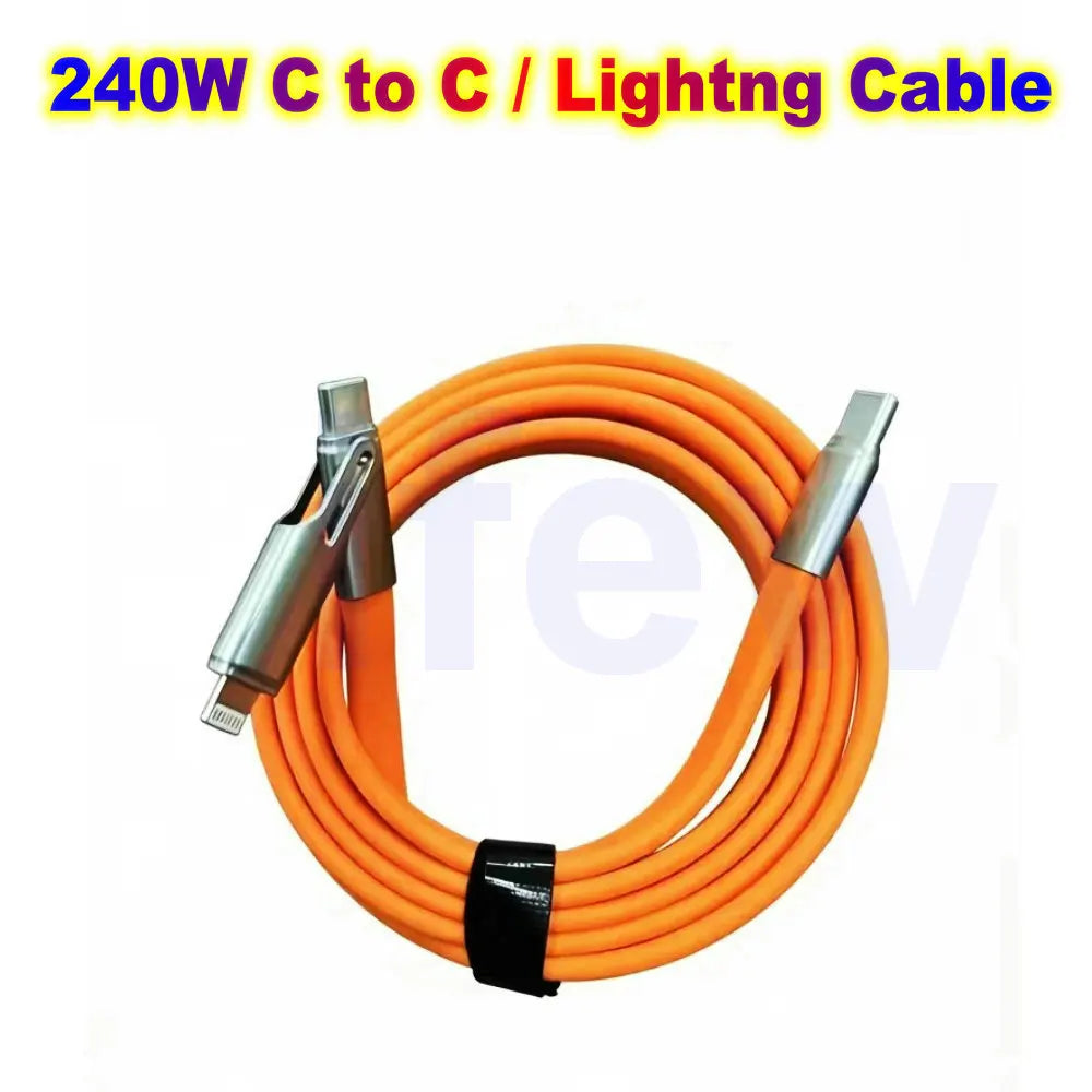 240W Fast Charging Cable with Foldable Stand