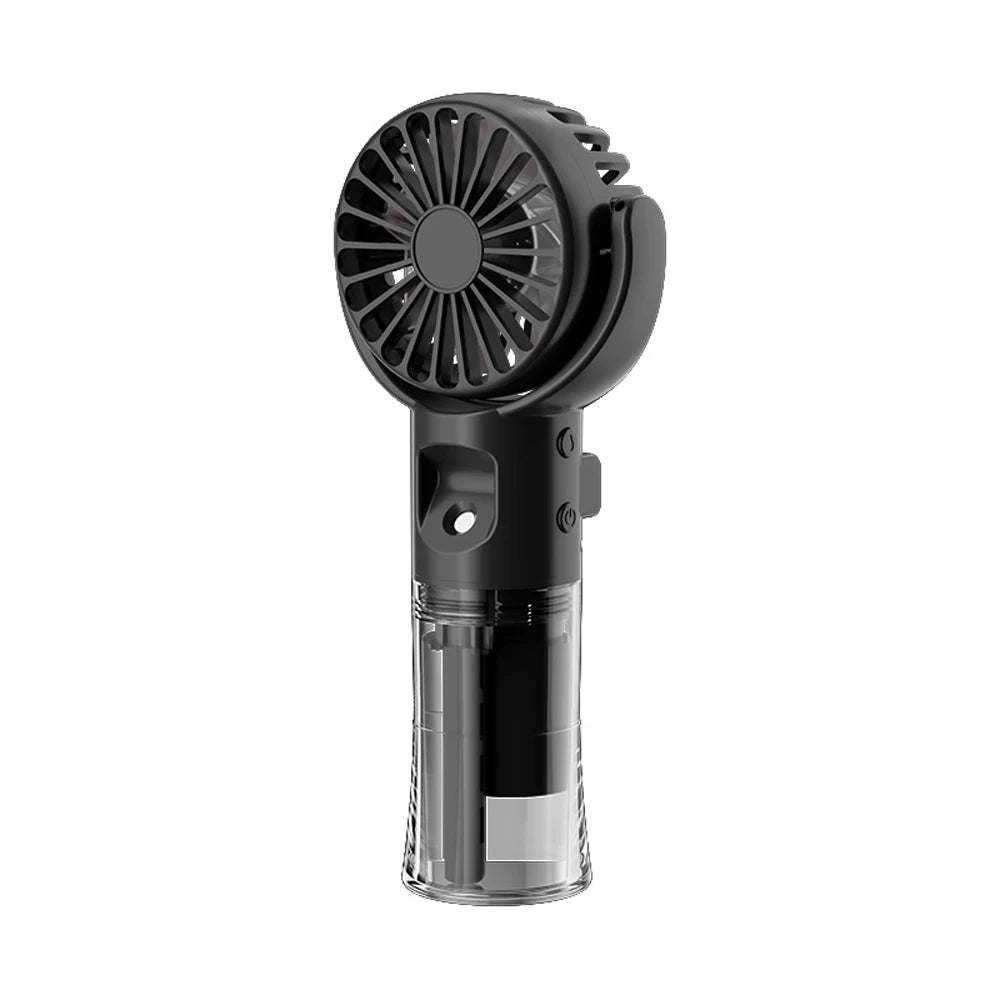 Portable 3-in-1 Mist Cooling Fan – USB Rechargeable Handheld Air Cooler