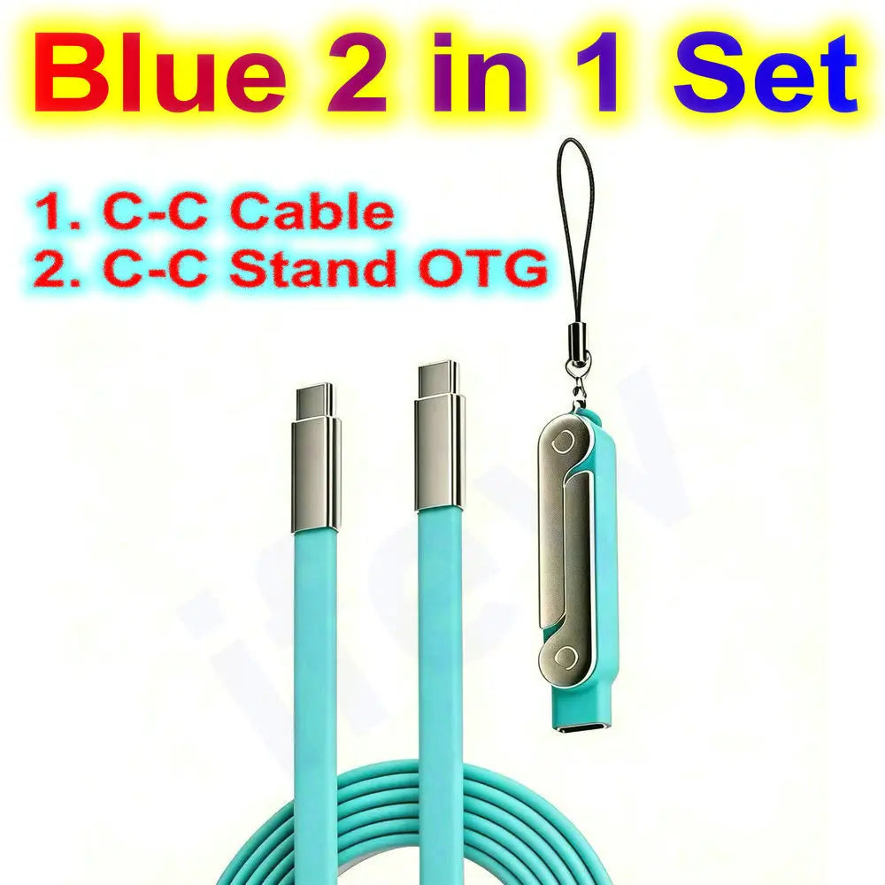 240W Fast Charging Cable with Foldable Stand