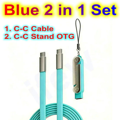 240W Fast Charging Cable with Foldable Stand