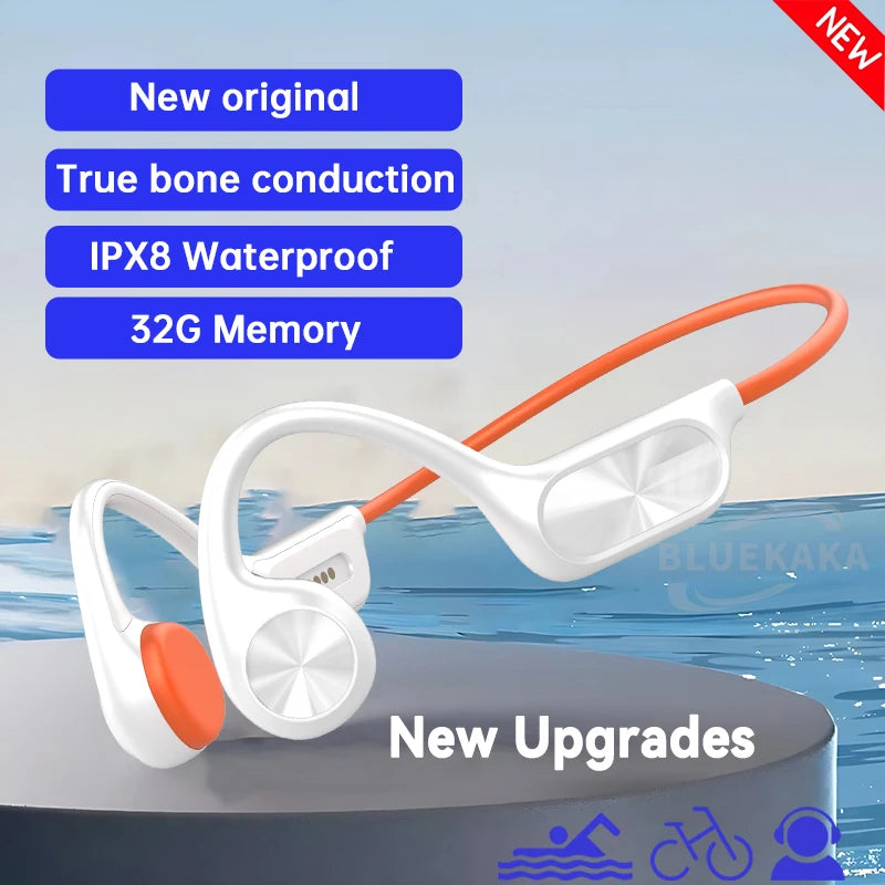 Bone Conduction Headphones – IPX8 Waterproof, 32GB MP3, Bluetooth 5.4
