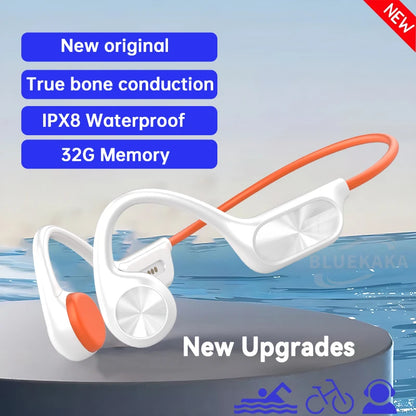 Bone Conduction Headphones – IPX8 Waterproof, 32GB MP3, Bluetooth 5.4