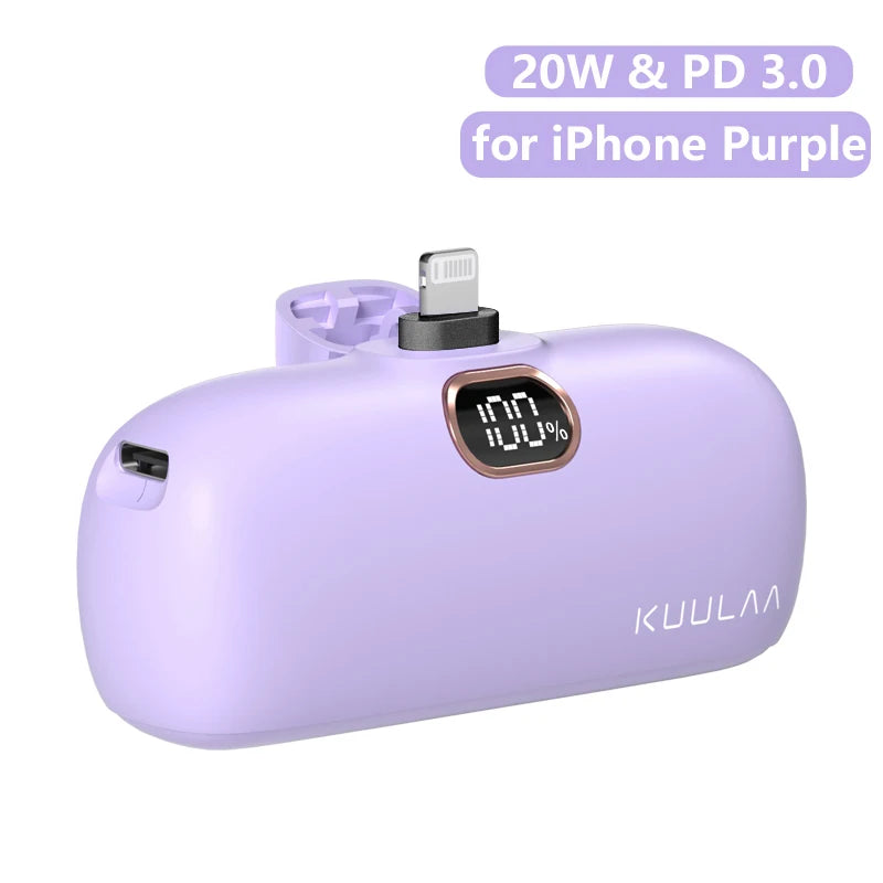KUULAA 5000mAh Mini Power Bank – Fast Charging Portable Charger