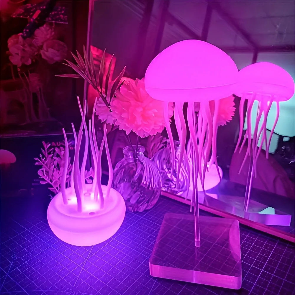Bionic Jellyfish Night Light – USB Rechargeable Floating RGB Lamp