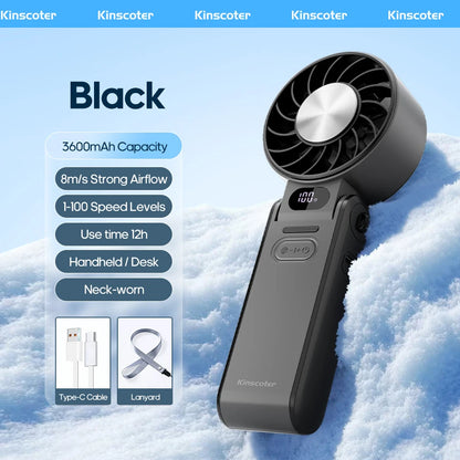 High-Speed Rechargeable Handheld Cooling Fan