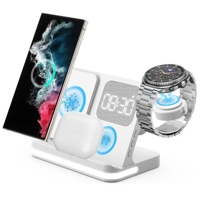 4-in-1 Wireless Charger Alarm Clock Stand | Samsung Galaxy
