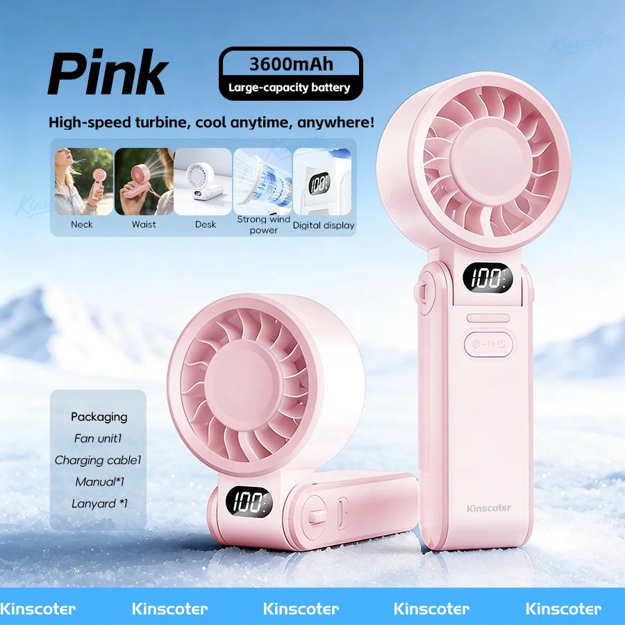 High-Speed Rechargeable Handheld Cooling Fan