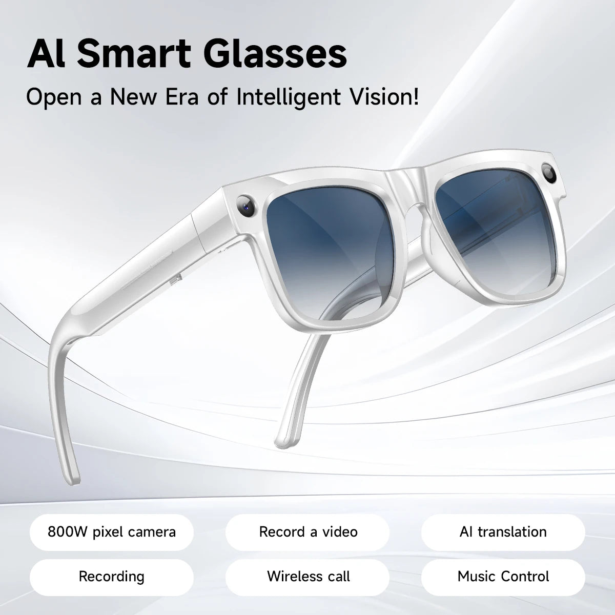 AI Camera Smart Glasses 2026 Photo & Video Recording Waterproof Bluetooth Sunglasses