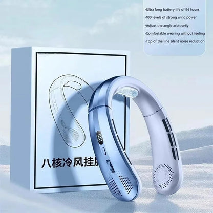 Bladeless Neck Fan – Rechargeable Portable Air Cooler with LED Display