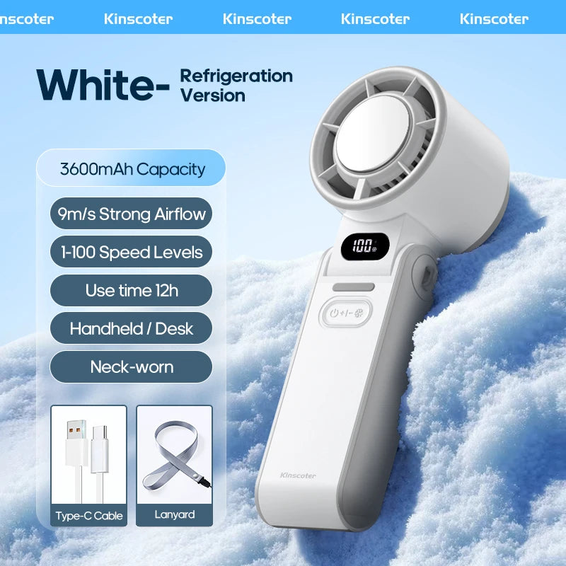 High-Speed Rechargeable Handheld Cooling Fan