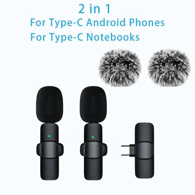 Wireless Lavalier Microphone for iPhone & Android with Noise Cancellation