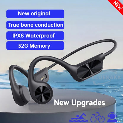 Bone Conduction Headphones – IPX8 Waterproof, 32GB MP3, Bluetooth 5.4