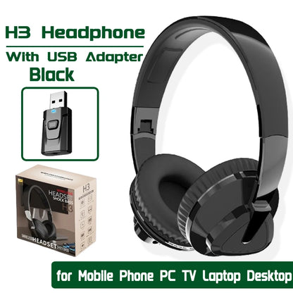 Bluetooth TV Headphones with USB Adapter & Mic