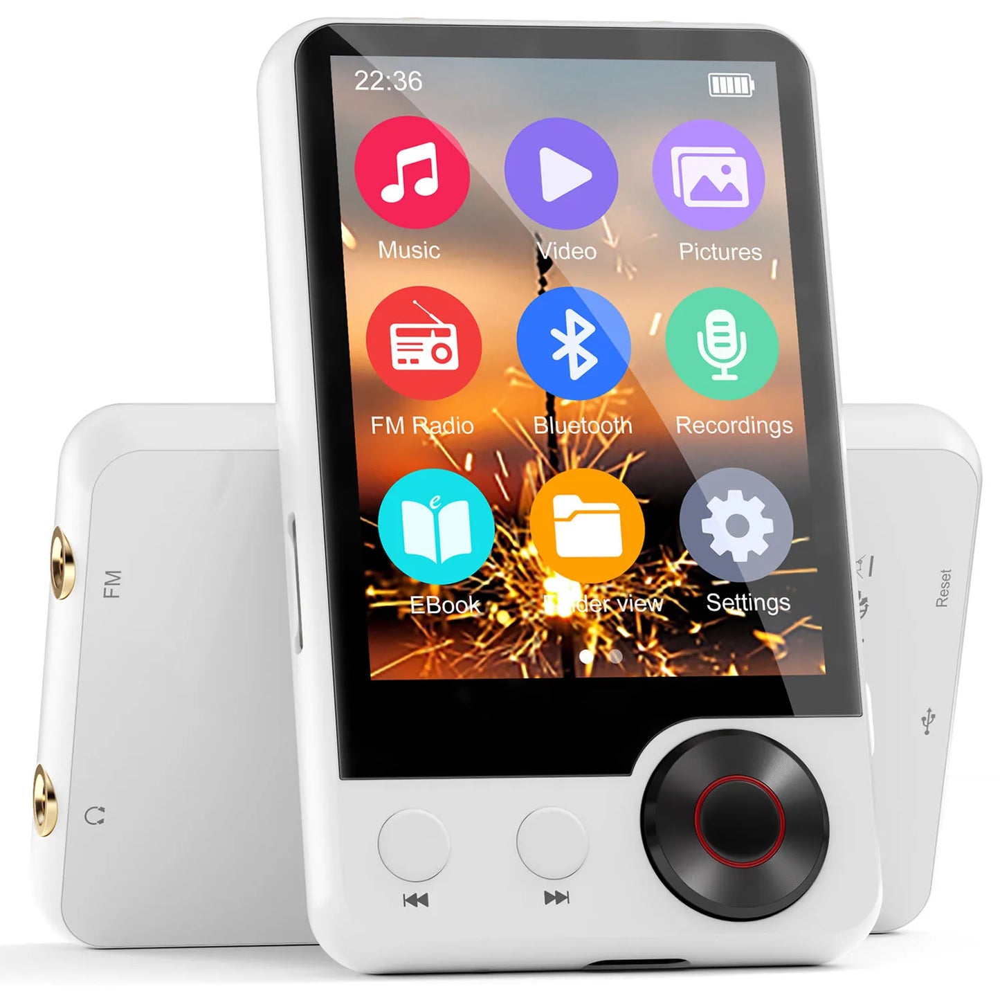128GB Bluetooth 5.3 MP3 Player with HD Speaker
