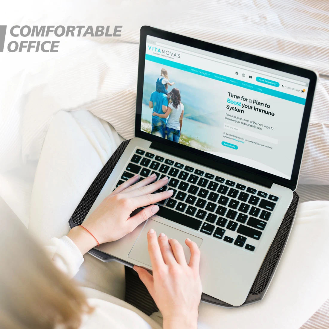 Coolcold Laptop Cooling Pad with 5 Fans & Phone Holder