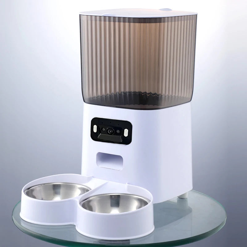 Smart Dual Bowl Pet Feeder with Camera